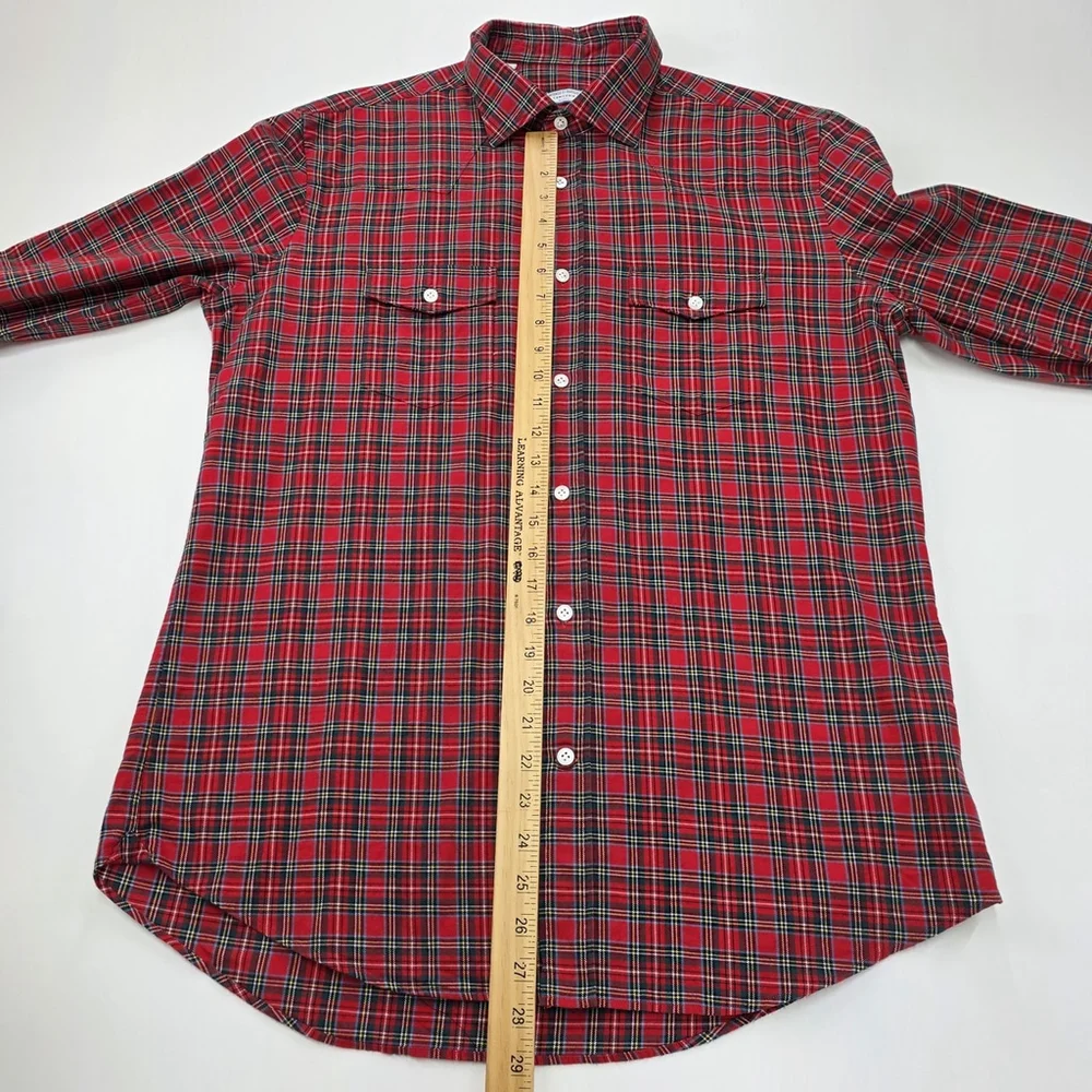 Americana Workwear Vincenzo di Ruggiero Flannel Men’s 16.5 Red Tartan Italian... - Picture 11 of 13